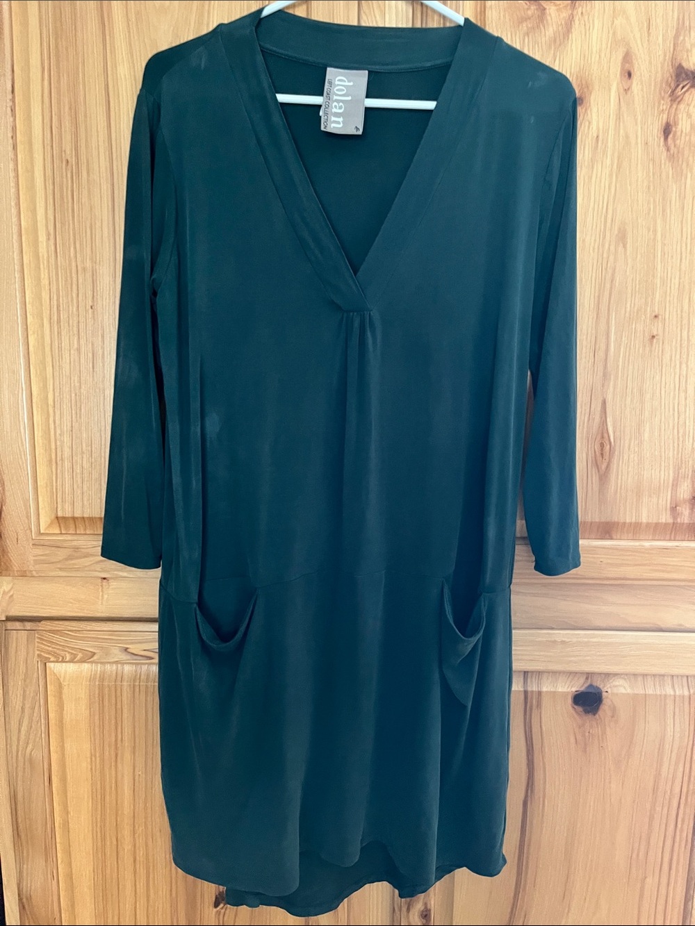 ANTHROPOLOGIE dolan LEFT COAST COLLECTION Green V-Neck Dress, size M